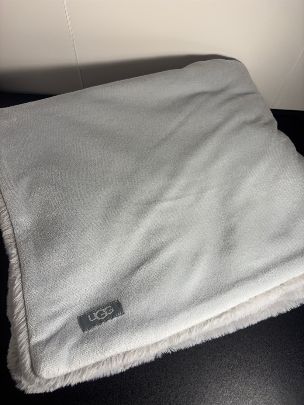 UGG Cream Plush Faux-Fur Reversible Throw Blanket
